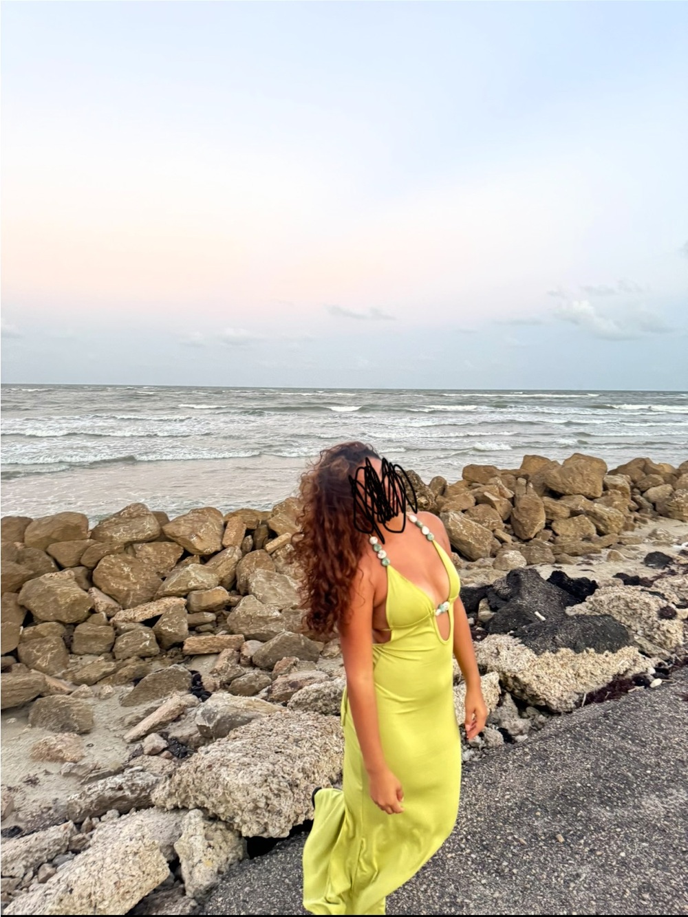SHEIN Lime Green Halter Ring-Detail Maxi Dress